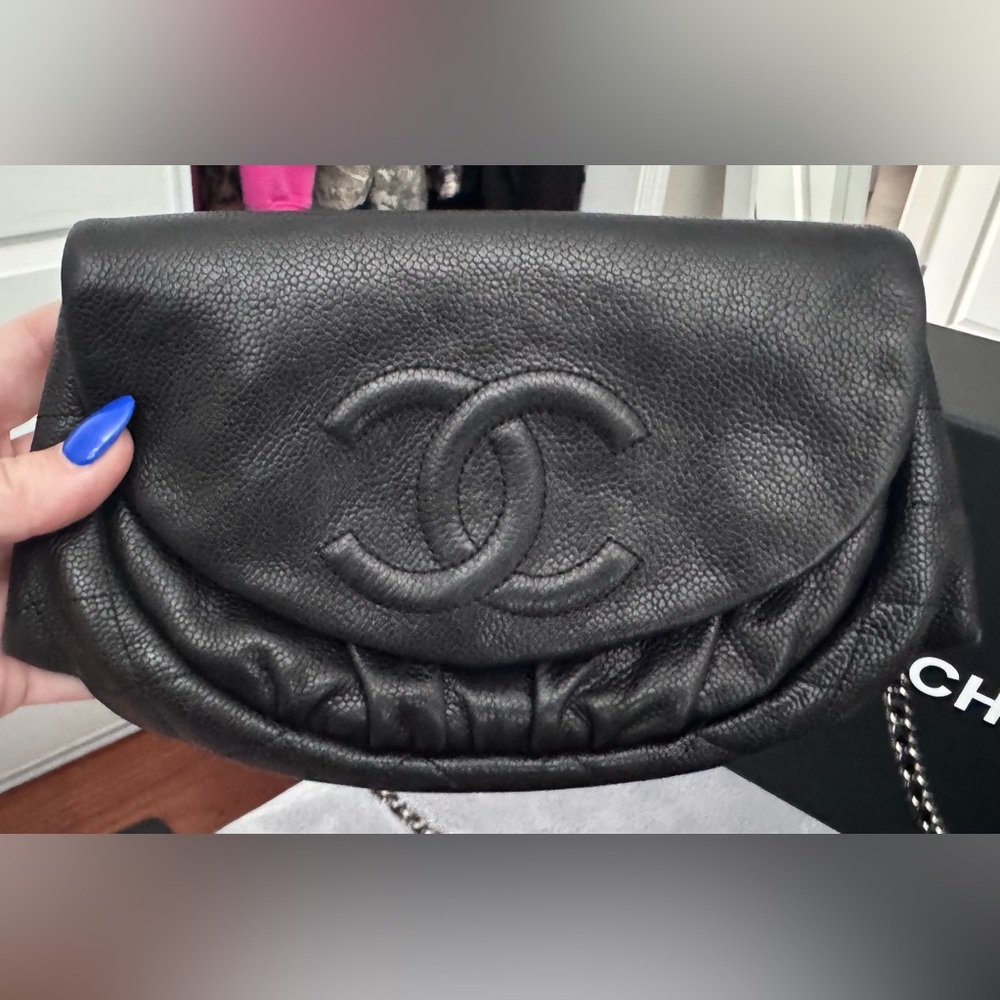 Chanel Caviar Half Moon Wallet on Chain